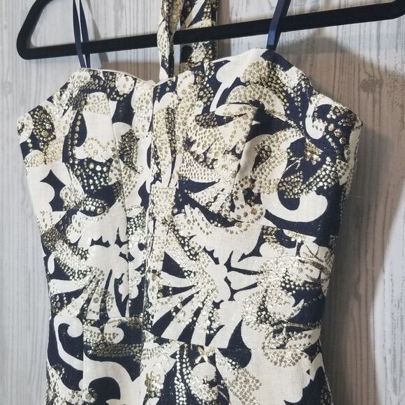 Milly of New York Strapless Sheath Metallic Dress6 - Picture 2 of 5